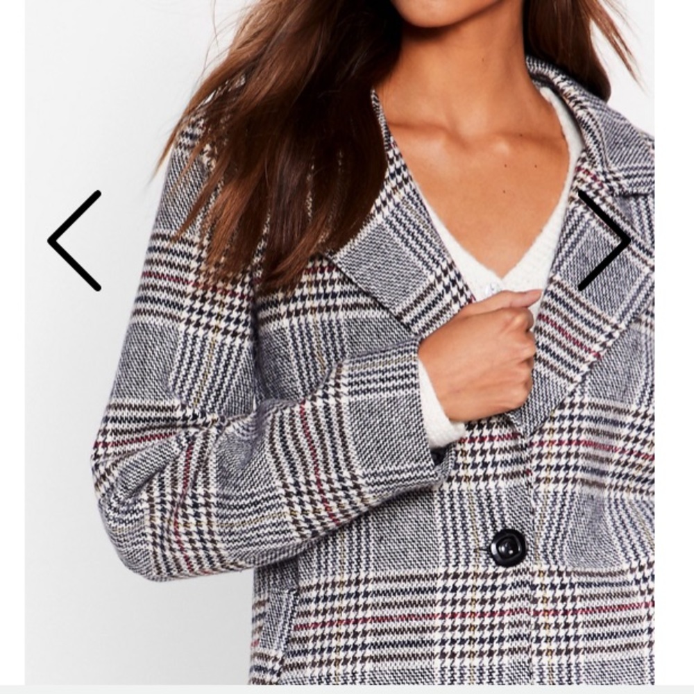 Plaid trench coat/ like new - Picture 2 of 5